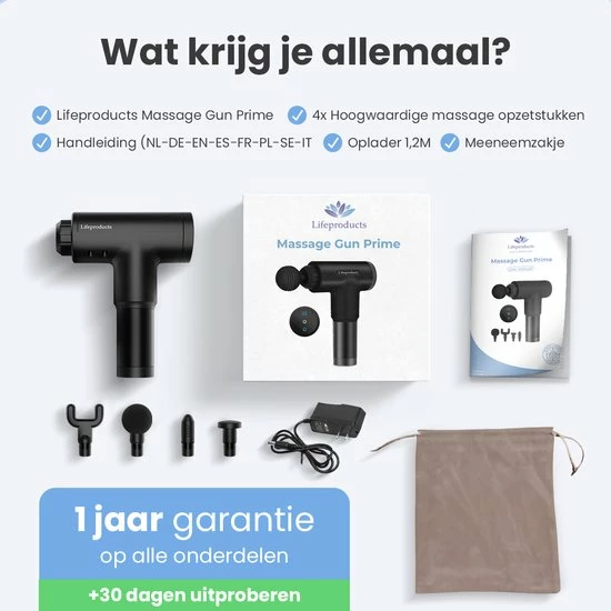 Lifeproducts Massage Gun PRIME - Massage Gun Professioneel - Massage Pistool - Zwart 8 Lifeproducts Massage Gun PRIME - Massage Gun Professioneel - Massage Pistool - Zwart - Afbeelding 8