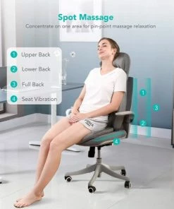 Naipo? Elektrische Massagestoel - Massagekussen - Rugmassage - Massagemat - Massageapparaat - Shiatsu Met Warmtefunctie En Vibratiemassage ? Infrarood ? Grijs -KLASVSA Verkoop 550x550 116