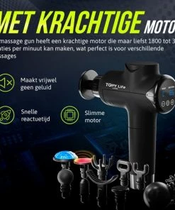 Topylife? Massage Gun - Heat Massage Gun - Professioneel & Krachtig Massage Apparaat - Inclusief Warme Kop & Koude Kop - Snel En Effectief Spierherstel - Ontspan En Relax Met Deze Massage Pistool - Massage Ballen En Opzetstukken -KLASVSA Verkoop 550x550 1166