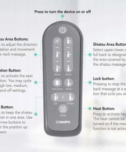 Naipo? Elektrische Massagestoel - Massagekussen - Rugmassage - Massagemat - Massageapparaat - Shiatsu Met Warmtefunctie En Vibratiemassage ? Infrarood ? Grijs -KLASVSA Verkoop 550x550 117