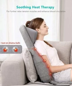 Naipo? Elektrische Massagestoel - Massagekussen - Rugmassage - Massagemat - Massageapparaat - Shiatsu Met Warmtefunctie En Vibratiemassage ? Infrarood ? Grijs -KLASVSA Verkoop 550x550 118