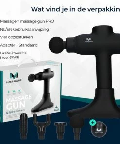 Massagerr? Massage Gun PRO - Professioneel Massage Apparaat - Inclusief Standaard En Stressbal ? Sport En Relax Massage ? Nek, Rug, Voet, Schouder, Arm ? Klop En Compressie -KLASVSA Verkoop 550x550 1209