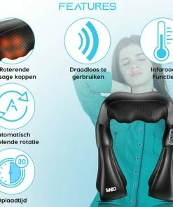 Sanbo Draadloos Massagekussen Met Draagtas WL30 - Warmtefunctie Met Infrarood - Nekmassage Apparaat - Shiatsu - Massageapparaten -KLASVSA Verkoop 550x550 122