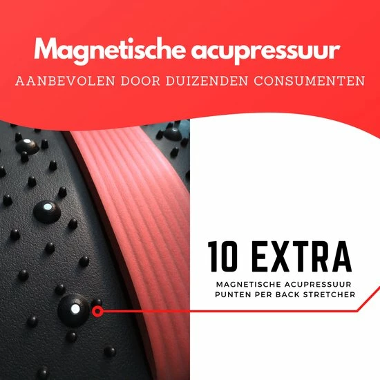 EarKings Backstretcher Massage Apparaat Met Zachte Massage Pads - Verstelbare Rugstretcher Voor Optimale Ontspanning - Rood 4 EarKings Backstretcher Massage Apparaat Met Zachte Massage Pads - Verstelbare Rugstretcher Voor Optimale Ontspanning - Rood - Afbeelding 4
