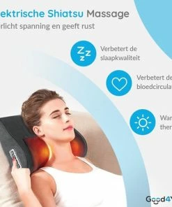 Good4You Elektrisch Shiatsu Massagekussen - Massageapparaat - Nek/Schouders/Rug/Benen/Buik/Voeten - Grijs En Zwart -KLASVSA Verkoop 550x550 1286