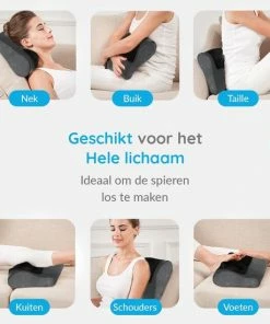Good4You Elektrisch Shiatsu Massagekussen - Massageapparaat - Nek/Schouders/Rug/Benen/Buik/Voeten - Grijs En Zwart -KLASVSA Verkoop 550x550 1287