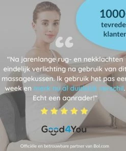 Good4You Elektrisch Shiatsu Massagekussen - Massageapparaat - Nek/Schouders/Rug/Benen/Buik/Voeten - Grijs En Zwart -KLASVSA Verkoop 550x550 1291