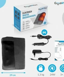 Good4You Elektrisch Shiatsu Massagekussen - Massageapparaat - Nek/Schouders/Rug/Benen/Buik/Voeten - Grijs En Zwart -KLASVSA Verkoop 550x550 1292