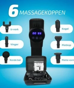Merkloos Massage Gun - MassageGun - Professioneel - Draadloos - Sport - Spierherstel - 6 Massagekoppen - Black Friday 2022 -KLASVSA Verkoop 550x550 1297