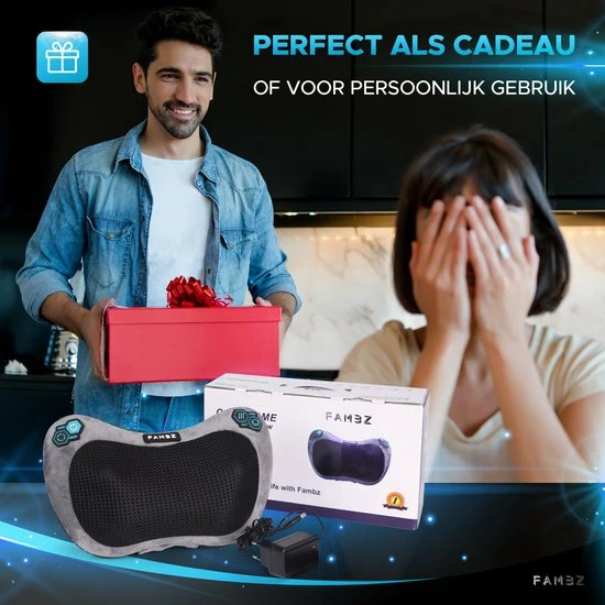 FAMBZ Premium Infrarood Massage Shiatsu Kussen Apparaat Draadloos (Blauw) - 3 Snelheden - Geschikt Voor Nekklachten / Migraine / Stijfheid / Stress - Massageapparaat Voor Nek / Schouder ? Nekmassage Apparaat - Massagekussen - Warmte ? Full Body 6 FAMBZ Premium Infrarood Massage Shiatsu Kussen Apparaat Draadloos (Blauw) - 3 Snelheden - Geschikt Voor Nekklachten / Migraine / Stijfheid / Stress - Massageapparaat Voor Nek / Schouder ? Nekmassage Apparaat - Massagekussen - Warmte ? Full Body - Afbeelding 6