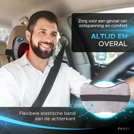 FAMBZ Premium Infrarood Massage Shiatsu Kussen Apparaat Draadloos (Blauw) - 3 Snelheden - Geschikt Voor Nekklachten / Migraine / Stijfheid / Stress - Massageapparaat Voor Nek / Schouder ? Nekmassage Apparaat - Massagekussen - Warmte ? Full Body 8 FAMBZ Premium Infrarood Massage Shiatsu Kussen Apparaat Draadloos (Blauw) - 3 Snelheden - Geschikt Voor Nekklachten / Migraine / Stijfheid / Stress - Massageapparaat Voor Nek / Schouder ? Nekmassage Apparaat - Massagekussen - Warmte ? Full Body - Afbeelding 8