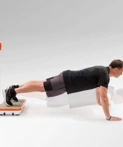 Vibroshaper Vibro Shaper - Fitness Trilplaat Ondersteunt Spieropbouw En Vetverbranding - Vibratietrainer Voor Alle Spiergroepen - Inclusief Fitnessbanden - Oranje Met Handvat -KLASVSA Verkoop 550x550 1348