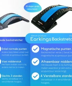 EarKings Backstretcher Massage Apparaat Met Zachte Massage Pads - Rugstretcher Met 4 Standen - Verstelbare Rugmassage Voor Optimale Ontspanning V3 -KLASVSA Verkoop 550x550 1356
