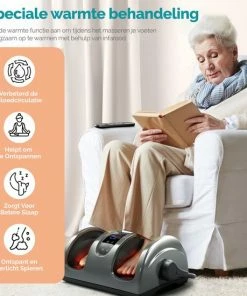 Q'ualife Pacificae® Voetmassage Apparaat - Shiatsu Massage - Goed Voor Bloedcirculatie - Infrarood Warmte Stand - Wasbare Hoes - Grijs -KLASVSA Verkoop 550x550 1365