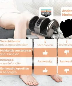 Q'ualife Pacificae® Voetmassage Apparaat - Shiatsu Massage - Goed Voor Bloedcirculatie - Infrarood Warmte Stand - Wasbare Hoes - Grijs -KLASVSA Verkoop 550x550 1367