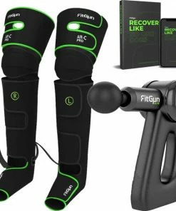 FitGun Air-C Pro + FitGun Elite - Spierherstel Bundel - Beenmassage Apparaat - Massage Gun - Fitness Sport Gym - Recovery Boots - Luchtdrukcompressie - Massage Pistool - FitGun®