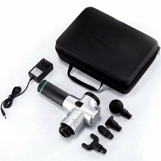 Merkloos Massage Gun + 6 Opzetstukken | Zwart 3 Merkloos Massage Gun + 6 Opzetstukken | Zwart - Afbeelding 3