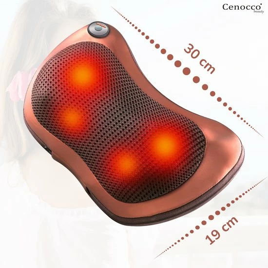 Merkloos Shiatsu Massage Kussen - Elektrisch - Nek/Rug/Voeten - Met Warmte Functie ? Draadloos - Voor In De Auto - Op Kantoor - Bruin 9 Merkloos Shiatsu Massage Kussen - Elektrisch - Nek/Rug/Voeten - Met Warmte Functie ? Draadloos - Voor In De Auto - Op Kantoor - Bruin - Afbeelding 9