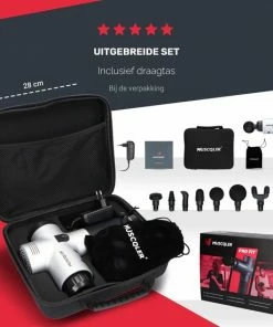 MUSCQLER ? Massage Gun MUSCQLER? Pro Fit - Massage Apparaat - Massage Gun Professioneel - Zeer Krachtig - Extreem Stil - 8 Opzetstukken - 30 Standen - Zilver -KLASVSA Verkoop 550x550 1441