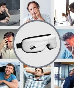 FAMBZ Relax Oogmassage Apparaat - 5 Verschillende Massages Met Warmte Kompres - Geschikt Voor Hoofdklachten / Migraine / Stijfheid / Wallen / Stress - Massageapparaat Voor Vermoeide & Droge Ogen - Draadloos Massagekussen - Massage Kussen Oog Masker -KLASVSA Verkoop 550x550 1463