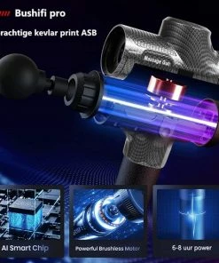Bushifi Pro Massage Gun - Nieuwste Model 2022 -Tot 60% Dieper - Uiterst Stil & Krachtig - Lange Batterijduur - 30 Snelheden - 6 Kopstukken - Fitness - Sport - Massageapparaten - Massage Pistool – Incl. Draagbare Compacte Koffer -KLASVSA Verkoop 550x550 1469