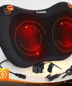 FAMBZ Premium Infrarood Massage Shiatsu Kussen Apparaat Kabel (Oranje) - 3 Snelheden - Massageapparaat Voor Nek / Schouder – Nekmassage Apparaat - Massagekussen