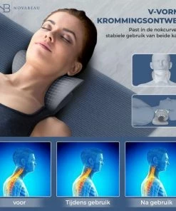Novabeau? Professionele Nekkussen ? Rugstretcher - Nekstretcher Voor Nekmassage ? Massagekussen Voor Nektractie - Massage Kussen Tegen Nekpijn ? Incl. Opbergtas En Slaapmasker -KLASVSA Verkoop 550x550 1495