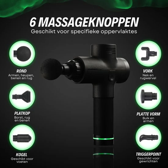Merkloos Madiema Massagegun - Massage Gun - Professioneel - Draadloos - Sport - Spierherstel - 6 Massagekoppen - Inclusief Koffer 3 Merkloos Madiema Massagegun - Massage Gun - Professioneel - Draadloos - Sport - Spierherstel - 6 Massagekoppen - Inclusief Koffer - Afbeelding 3