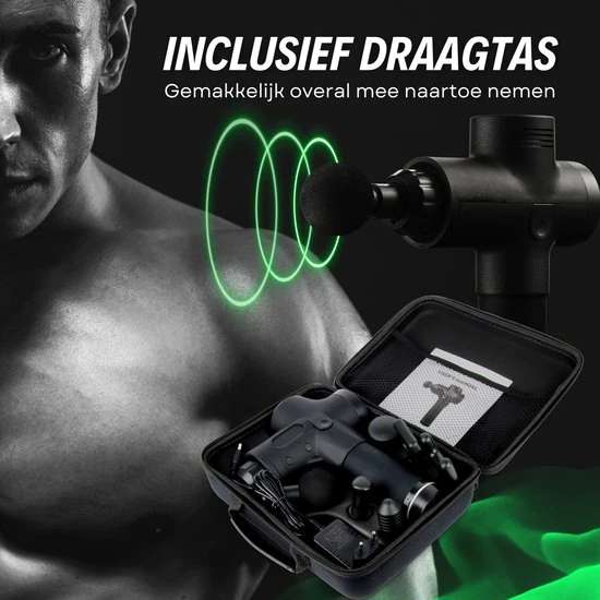 Merkloos Madiema Massagegun - Massage Gun - Professioneel - Draadloos - Sport - Spierherstel - 6 Massagekoppen - Inclusief Koffer 8 Merkloos Madiema Massagegun - Massage Gun - Professioneel - Draadloos - Sport - Spierherstel - 6 Massagekoppen - Inclusief Koffer - Afbeelding 8