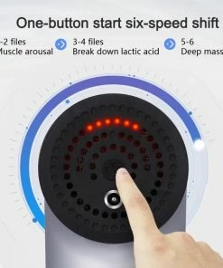 Shopbijshano Massagepistool - Massage Gun - Massagegun- Massager 4 Koppen 8.4V Grijs