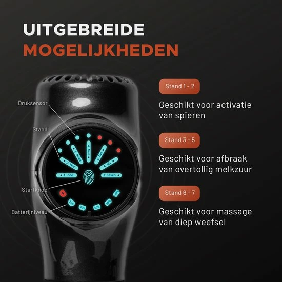 VRL Massage Gun Pro ? Compressie En Vibratie Massage ? Shiatsu ? Sportmassage ? Inclusief 8 Opzetkoppen ? Opbergkoffer En E-book 3 VRL Massage Gun Pro ? Compressie En Vibratie Massage ? Shiatsu ? Sportmassage ? Inclusief 8 Opzetkoppen ? Opbergkoffer En E-book - Afbeelding 3