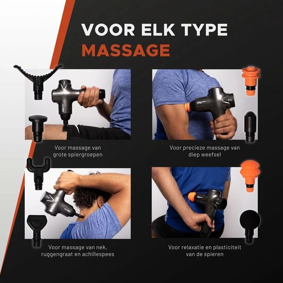 VRL Massage Gun Pro ? Compressie En Vibratie Massage ? Shiatsu ? Sportmassage ? Inclusief 8 Opzetkoppen ? Opbergkoffer En E-book 5 VRL Massage Gun Pro ? Compressie En Vibratie Massage ? Shiatsu ? Sportmassage ? Inclusief 8 Opzetkoppen ? Opbergkoffer En E-book - Afbeelding 5