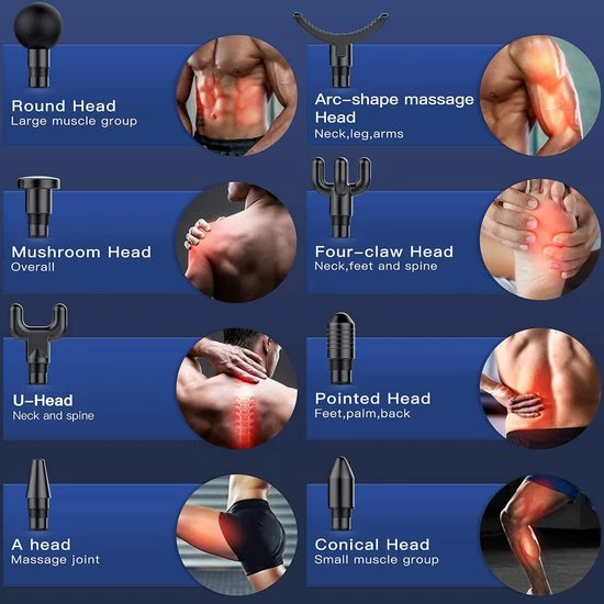 Fylina PRO4 Massage Gun - 30 Snelheden - 8 Opzetstukken - Massage Pistool - Massagegun - Draadloos Massage Apparaat 6 Fylina PRO4 Massage Gun - 30 Snelheden - 8 Opzetstukken - Massage Pistool - Massagegun - Draadloos Massage Apparaat - Afbeelding 6