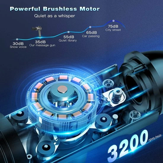 Fylina PRO4 Massage Gun - 30 Snelheden - 8 Opzetstukken - Massage Pistool - Massagegun - Draadloos Massage Apparaat 7 Fylina PRO4 Massage Gun - 30 Snelheden - 8 Opzetstukken - Massage Pistool - Massagegun - Draadloos Massage Apparaat - Afbeelding 7