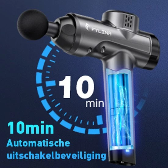Fylina PRO4 Massage Gun - 30 Snelheden - 8 Opzetstukken - Massage Pistool - Massagegun - Draadloos Massage Apparaat 11 Fylina PRO4 Massage Gun - 30 Snelheden - 8 Opzetstukken - Massage Pistool - Massagegun - Draadloos Massage Apparaat - Afbeelding 11