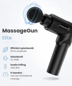 Lifeproducts Massage Gun ELITE - 6+2 Opzetstukken - Massage Gun Professioneel - Massage Pistool - Met Opbergzak - Zwart -KLASVSA Verkoop 550x550 184
