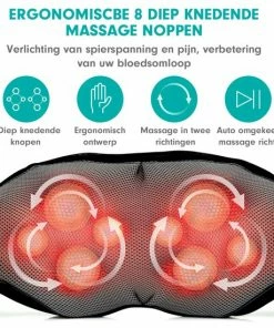 Recures? Shiatsu Massagekussen Met Draagtas ? Nekmassage Apparaat Met Infrarood - Zwart -KLASVSA Verkoop 550x550 191