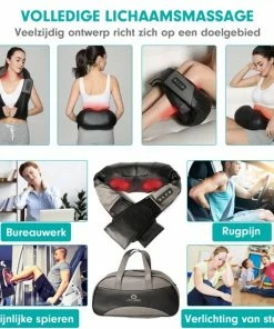 Recures? Shiatsu Massagekussen Met Draagtas ? Nekmassage Apparaat Met Infrarood - Zwart -KLASVSA Verkoop 550x550 193