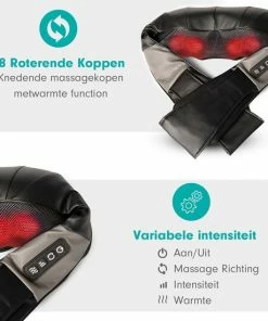 Recures? Shiatsu Massagekussen Met Draagtas ? Nekmassage Apparaat Met Infrarood - Zwart -KLASVSA Verkoop 550x550 194