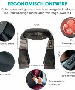Recures? Shiatsu Massagekussen Met Draagtas ? Nekmassage Apparaat Met Infrarood - Zwart -KLASVSA Verkoop 550x550 195