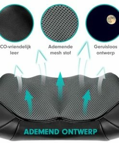 Recures? Shiatsu Massagekussen Met Draagtas ? Nekmassage Apparaat Met Infrarood - Zwart -KLASVSA Verkoop 550x550 197