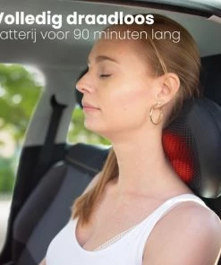 Auronic Draadloos Shiatsu Massagekussen - Elektrisch Nek En Rug Apparaat - Met Warmte Functie – Zwart -KLASVSA Verkoop 550x550 222