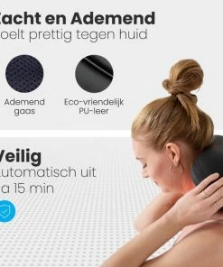 Auronic Draadloos Shiatsu Massagekussen - Elektrisch Nek En Rug Apparaat - Met Warmte Functie – Zwart -KLASVSA Verkoop 550x550 227