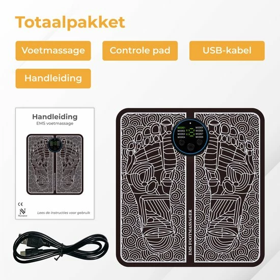 Nuvance - Voetmassage Apparaat Met Bediening - EMS Massage Mat - Stimuleert Bloedsomloop - Draadloos - 54 Standen - Zwart 8 Nuvance - Voetmassage Apparaat Met Bediening - EMS Massage Mat - Stimuleert Bloedsomloop - Draadloos - 54 Standen - Zwart - Afbeelding 8