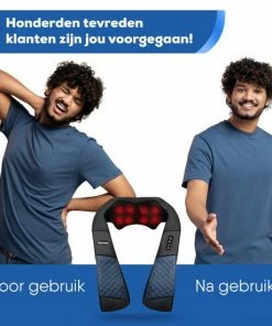 Rejuvenaid® - Shiatsu Massagekussen - Incl. Draagtas + Comfort Riem + Warmtebeschermer + Auto-Adapter - Verwarmt Nek & Rug Massageapparaat - Blauw -KLASVSA Verkoop 550x550 275