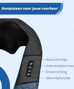 Rejuvenaid® - Shiatsu Massagekussen - Incl. Draagtas + Comfort Riem + Warmtebeschermer + Auto-Adapter - Verwarmt Nek & Rug Massageapparaat - Blauw -KLASVSA Verkoop 550x550 276