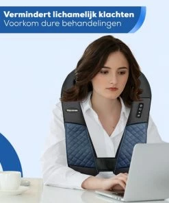 Rejuvenaid® - Shiatsu Massagekussen - Incl. Draagtas + Comfort Riem + Warmtebeschermer + Auto-Adapter - Verwarmt Nek & Rug Massageapparaat - Blauw -KLASVSA Verkoop 550x550 277
