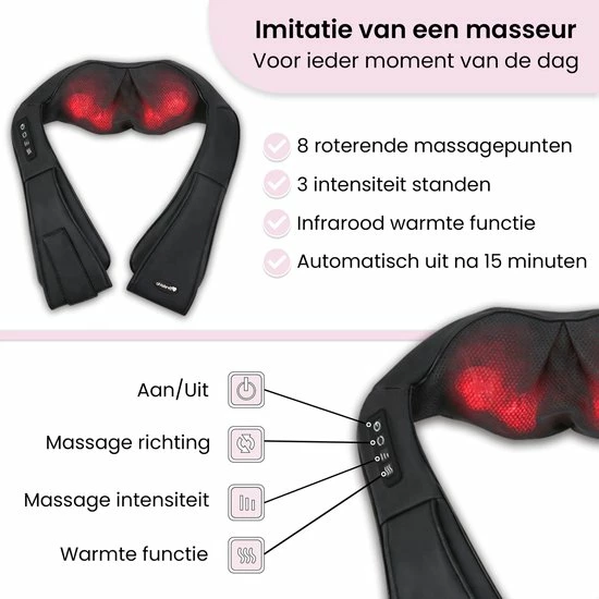 BrellaVio XL Draadloos Massage Kussen + Massagebal - Warmte Functie en Rugsluiting voor Handsfree Gebruik - Shiatsu Apparaat voor Nek/Schouder/Rug/Voeten BrellaVio XL Draadloos Massage Kussen + Massagebal - Warmte Functie En Rugsluiting Voor Handsfree Gebruik - Shiatsu Apparaat Voor Nek/Schouder/Rug/Voeten -KLASVSA Verkoop 550x550 308