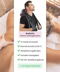 BrellaVio XL Draadloos Massage Kussen + Massagebal - Warmte Functie En Rugsluiting Voor Handsfree Gebruik - Shiatsu Apparaat Voor Nek/Schouder/Rug/Voeten 7 BrellaVio XL Draadloos Massage Kussen + Massagebal - Warmte Functie En Rugsluiting Voor Handsfree Gebruik - Shiatsu Apparaat Voor Nek/Schouder/Rug/Voeten -KLASVSA Verkoop 550x550 309