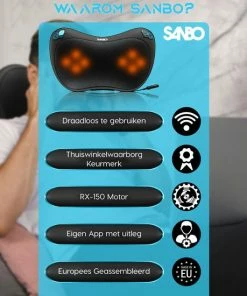 Sanbo Draadloos Massagekussen WL20 ? Massage Apparaten ? Warmte Functie Met Infrarood - Voor Thuis En Auto - Shiatsu 15 Sanbo Draadloos Massagekussen WL20 ? Massage Apparaten ? Warmte Functie Met Infrarood - Voor Thuis En Auto - Shiatsu -KLASVSA Verkoop 550x550 340